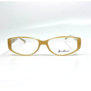 Anna Greco AG014 Tan Full Rim Italian Designer NWOT Eyeglasses Womens H8713